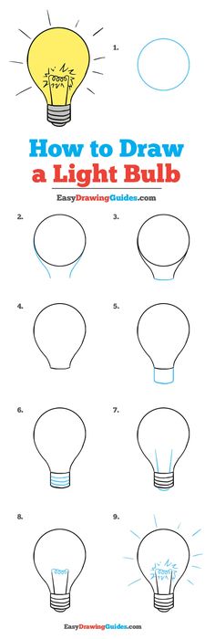 how to draw a light bulb for kids with easy step - by - step instructions