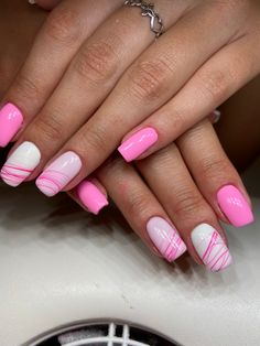 Pink Shellac Nails Designs, Summer Gel Nail Designs 2024, Pink Holiday Nails Summer, Nail Idea Summer, Nail Idea For Summer, Nails Beach Design, Pink Shellac Nails, Idea For Summer, Bridal Nails Designs