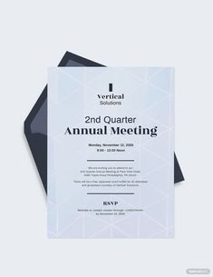 a white and black wedding card with the words 2nd quarter annual meeting written on it