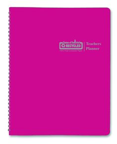 a pink notebook with the words, teachers planner