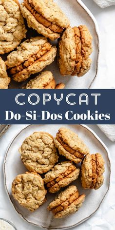 Do-Si-Dos Cookies (Oatmeal Cookies with Peanut Butter Filling) - I Heart Eating Peanut Butter Filling, Oatmeal Cookies, Peanut Butter Cookies, Peanut Butter, Oatmeal, Peanut, Butter, Pins