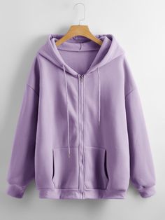 Purple Casual  Long Sleeve Polyester Plain Zip Up  Slight Stretch Spring/Fall Women Sweatshirts Apple Watch Accessories Bands, Cold Shoulder Sweatshirt, Flannel Sweatshirt, Womens Sweatshirts Hoods, Women Sweatshirts, Dropped Shoulder Sweatshirt, Khaki Fashion, Sweatshirts Online, Drawstring Hoodie