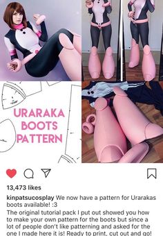 Uraraka Cosplay, Armadura Cosplay, Boots Pattern, My Hero Academia Costume, Easy Cosplay, My Hero Academia Cosplay, Mha Cosplay, Cosplay Boots, Cosplay Armor