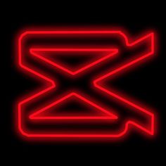 the letter x is made up of neon red letters and an arrow in the middle