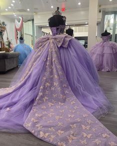 Purple Tulle Ball Gown With Butterflies,Sweet 16 Dress,Purple Princess – classygown Quince Dresses Lilac, Gown With Butterflies, Dark Purple Quinceanera Dresses, Light Purple Quinceanera Dresses, Purple Quince Dress, Purple Princess Dress, Lavender Quinceanera Dresses, Dress With Butterflies, Quince Stuff