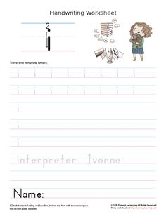 Interpreter Ivonne is here to help your students practice the Lowercase Letter I! #handwriting #writing #worksheets https://primarylearning.org/worksheet/lowercase-letter-i/?utm_source=pinterest&utm_medium=social&utm_campaign=manuscript_handwriting&utm_term=lowercase_letters&utm_content=letter_i I Worksheet, Lowercase Cursive Letters, Letter N Worksheet, Letter C Worksheets, Letter M Worksheets, Manuscript Handwriting, Letter D Worksheet