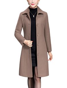 PRICES MAY VARY. Front button closure Slim fit,Simple solid wool coat,Show your beautiful body curve,Two hand pockets Occasion:Mid-long wool overcoat,Perfect for your Daily wear,Work,Dating with friends and other casual occasions,All match,Great to wear with leggings, jeans,high heels, boots etc Wash:Hand wash,Dry clean recommended Notice:US SIZE,Imported Jeans High Heels, Wool Trench Coat Women, Trench Coat Winter, Winter Overcoat, High Heels Boots, Winter Trench Coat, Wool Overcoat, Wool Trench Coat, Coat Winter