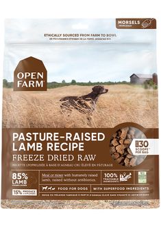 open farm pasture raised lamb recipe freeze dried raw dog food