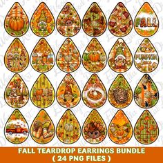 Earring Sublimation Designs, Fall Earring, Earring Sublimation, Autumn Png, Earring Bundle, Fall Png, Fall Earrings, Hello Fall, Craft Paper