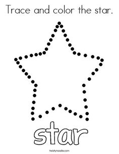 trace and color the star worksheet