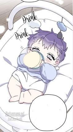 a baby laying on top of a bed with the words drink drunk written above it