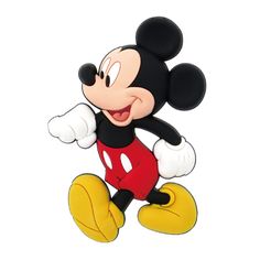 a mickey mouse figurine sitting on top of a white surface