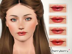 an animated image of a woman's lips and hair