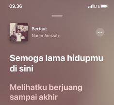 an image of some type of text on a cell phone with the caption semoga lamaa hidupmu di sini melihatu beruang sampai