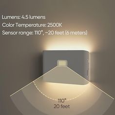 an image of a wall light that is on the side of a wall with measurements