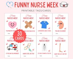 the printable nurse cards are for nurses to use on their medical supplies and gifts