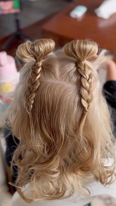 Videos Aesthetic, Toddler Hairstyles Girl, Easy Toddler, Crazy Hair Day At School, Peinados Fáciles Para Cabello Corto