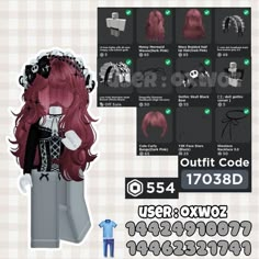 Hu Tao Roblox Outfit, Code Outfit Roblox Girl Black, Goth Roblox Avatars, Dark Pink Hair, Black Avatar, Outfit Roblox