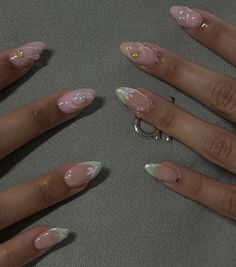 Best Summer Nails, 2024 Nails, Romantic Nails, Airbrush Nails, Casual Nails, Acrylic Nails Coffin Pink, Almond Acrylic Nails, Pearl Nails, Cute Gel Nails