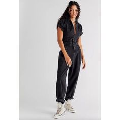 New Without Tags Free People // We The Free Marla Trouser Jumpsuit Size Small 100% Cotton Shoulders Seam To Seam- 15 Inches Bust- 19 Inches Waist- 15 Inches Hips- 18 Inches Inseam- 27 Inches Label Has Been Marked To Prevent Store Returns Jumpsuit Button Up, Deep V Jumpsuit, Coveralls Outfit Women, Warehouse Worker Outfit Women, Black Denim Jumpsuit Outfit, Utility Jumpsuit Outfit, Coveralls Outfit, Coverall Outfit, Jumpsuit 2023