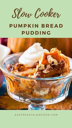 Slow Cooker Pumpkin Bread Pudding Quick Caramel Sauce, Bread Pudding Recipe Crockpot, Crock Pot Bread Pudding, Slow Cooker Bread Pudding, Leftover Pumpkin Puree, Crock Pot Bread, Slow Cooker Bread, Pumpkin Bread Pudding, Slow Cooker Breakfast