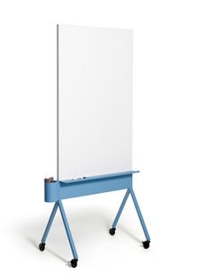 an easel with wheels and a white board on the top is standing up against a white background