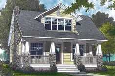 this is an artist's rendering of the small cottage style house plans for homes