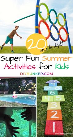 some fun activities for kids to do at the pool and in the water with numbers on it