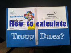 an open book with the title how to calculate troop dues?