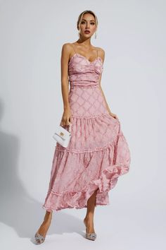 Heaven Pink Ruched Slip Maxi Dress Glitter Wedding Dress, Slip Maxi Dress, Slip Top, Stylish Wardrobe, Dress Unique, Bandage Midi Dress, Floral Shirt Dress, Ruched Midi Dress, Puff Sleeve Dresses