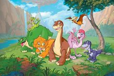 the land before time cartoon with many different animals