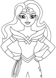 the dc super hero girl coloring page for kids to print out and color with her hands on