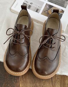 Wide Toe Box Brogue Style Oxford Shoes — Obiono Elegant Wedding Shoes, Oxford Shoes Style, Brogues Style, Shoes Big, Oxford Brogues, Oxford Boots, Canvas Boots, Wedding Shoes Heels, Big Head