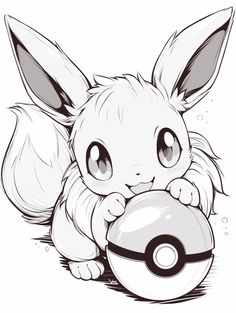 a drawing of a pokemon pikachu holding a ball