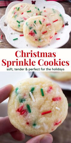 These sprinkle cookies are made with holiday sprinkles - so they're the perfect easy Christmas cookie. Soft, tender and with a delicious buttery vanilla flavor #holidaycookies #sprinklecookies #christmascookies from Just So Tasty https://www.justsotasty.com/holiday-sprinkle-cookies/ Easy Diy Hairstyles, Xmas Cookies Recipes, Baking Holiday, Christmas Cookie Recipes Holiday, Holiday Baking Christmas, Cookies Holiday, Easy Christmas Cookie Recipes, Christmas Baking Recipes, Baking Christmas