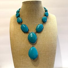 Excellent - Like New - Condition. Gorgeous Acrylic Turquoise Beads, Cabochons. Necklace Measures 17” Plus 3” Extender. Really Nice! Check Out Other Items In My Closet! Over 3,000 Items- Mostly Jewelry ( But Not All)! Bundle For The Best Discount! ( 20% Off For 2 Or More Items). Smoke Free / Pet Friendly Home. Questions? Leave A Comment Below! Inv Note: K7684. 240515 Turquoise Stones Necklace, Elegant Turquoise Necklace, Blue Gemstone Accents Necklace, Elegant Blue Cabochon Turquoise Necklace, Spiritual Turquoise Cabochon Necklaces, Southwest Colors, Nickel-free Bohemian Blue Turquoise Necklace, Goth Necklace, Southwestern Style Blue Turquoise Nickel-free Necklace