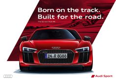 an advertisement for the new audi sport car