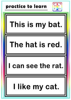 this is my bat the hat is red i can see the rat like my cat