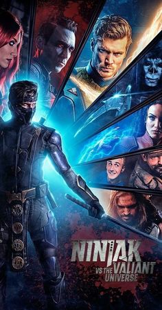 the poster for the upcoming movie ninjak and the univered hero, which features characters