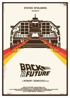 the back to the future movie poster with an image of a car on it's side