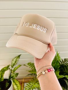 Show everyone you love Jesus with this cute trucker hat! <3 Adjustable mesh back trucker Christian Trucker Hats, Trucker Hat Ideas, Forrest Frank, Cute Trucker Hat, Christian Accessories, Jesus Clothes, Christian Hats, I Love Jesus, Faith Clothing