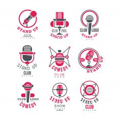 the logos for stand up comedy club