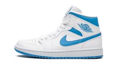 WMNS Air Jordan 1 Mid UNC Air Jordan 1 Mid Unc, Jordan 1 Mid Unc, Unc Shoes, 70s Converse, Nike X Travis Scott, Low Air Jordan 1, Jordan Sneakers, Nike Dunk High, Valerian