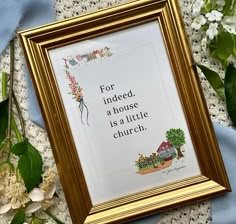 For Indeed A House Is A Little Church, House Of Joppa, Catholic House Decor, Lds Home Decor, Dream House Quotes, Home Quotes Aesthetic, Home Warming Gifts, St John Chrysostom, Catholic Wall Decor