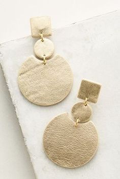 Gold leather earrings > Anthropologie Leather Jewellery, Women's Jewelry And Accessories, Stunning Jewellery, Diy Earrings, Leather Earrings, Leather Jewelry, Jewelry Trends