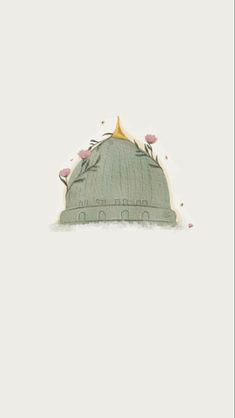 a drawing of a dome with flowers on it