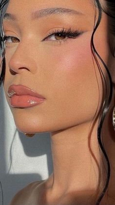 Baddie Make Up Natural, Y2k Makeup Aesthetic Baddie, Siren Eye Makeup On Almond Eyes, Light Siren Eyes Makeup, Mandy Perez Makeup, Makeup With Contour, Trucco Aesthetic, Brown Girl Makeup Looks, Vogue Makeup Looks