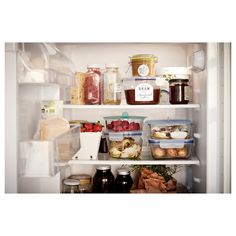 an open refrigerator filled with lots of food