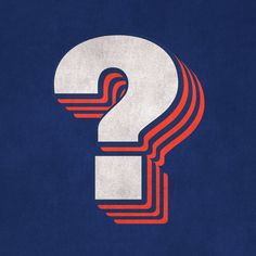 an image of a question mark on the side of a blue background with red and white lines