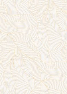 a white and beige wallpaper with wavy lines on the bottom half of each leaf